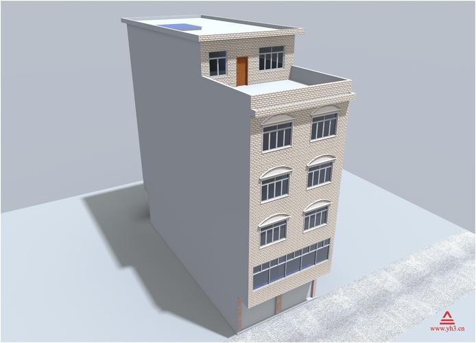 8x20米 五层半临街门面楼房出租房自住房建筑设计图纸平面图户型图